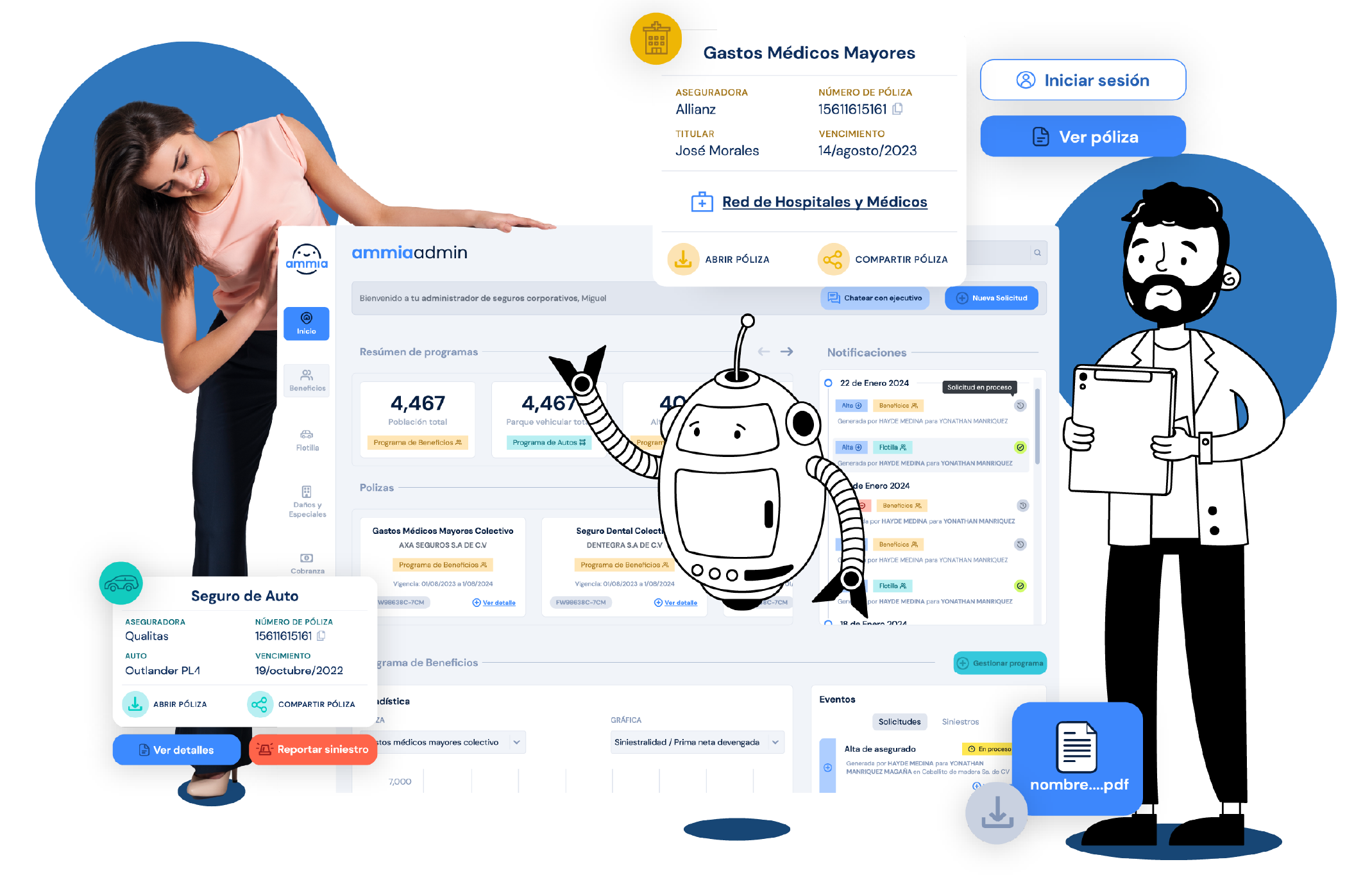 Herramientas del ecosistema Ammia para administrar seguros corporativos