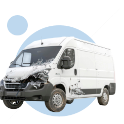 Camioneta utilitaria como referencia a responsabilidad civil por daños a terceros en operación vehicular empresarial.