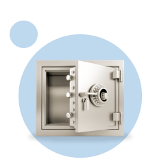 Camioneta con Ã­cono de alerta, representando cobertura de robo total en seguro de flotillas empresariales.